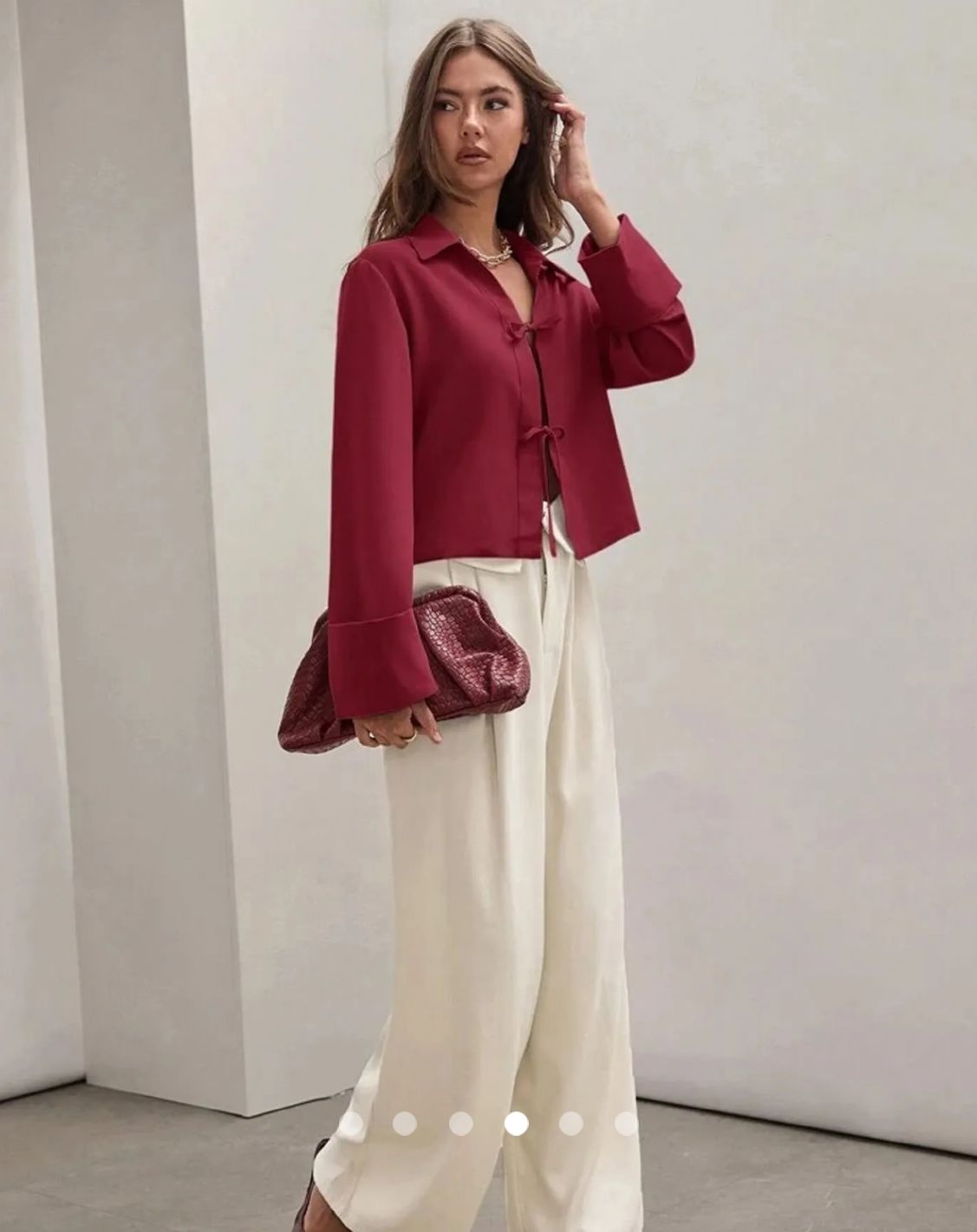 Tie Up Placket Shirt // Burgundy