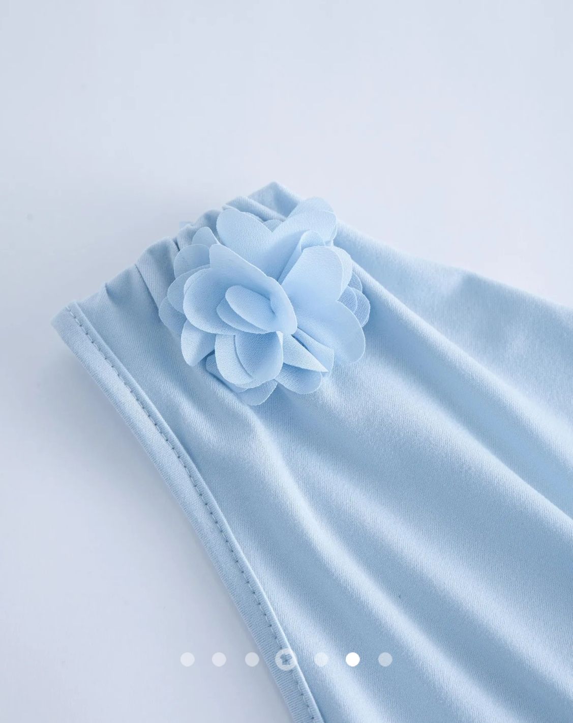 3D Floral Tank Top // Light Blue