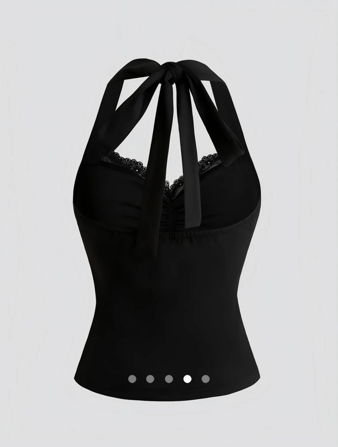 Lace Trimmed Halter Top 002 // Black