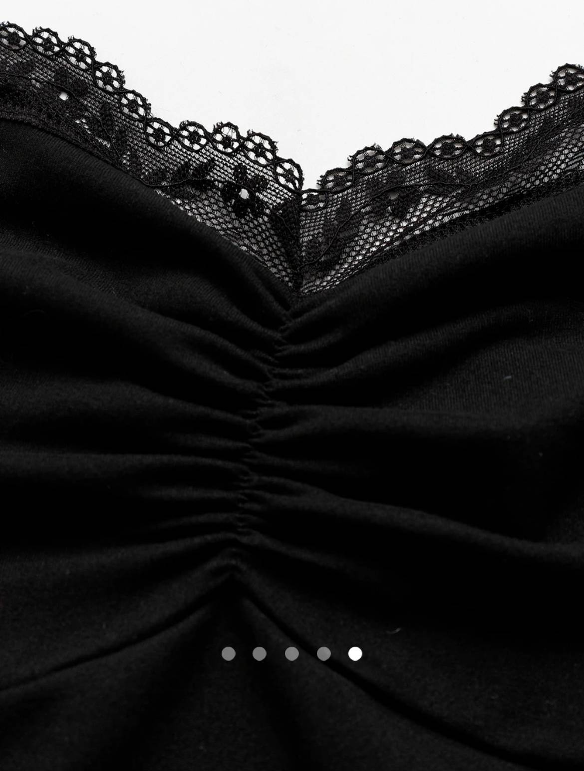 Lace Trimmed Halter Top 002 // Black