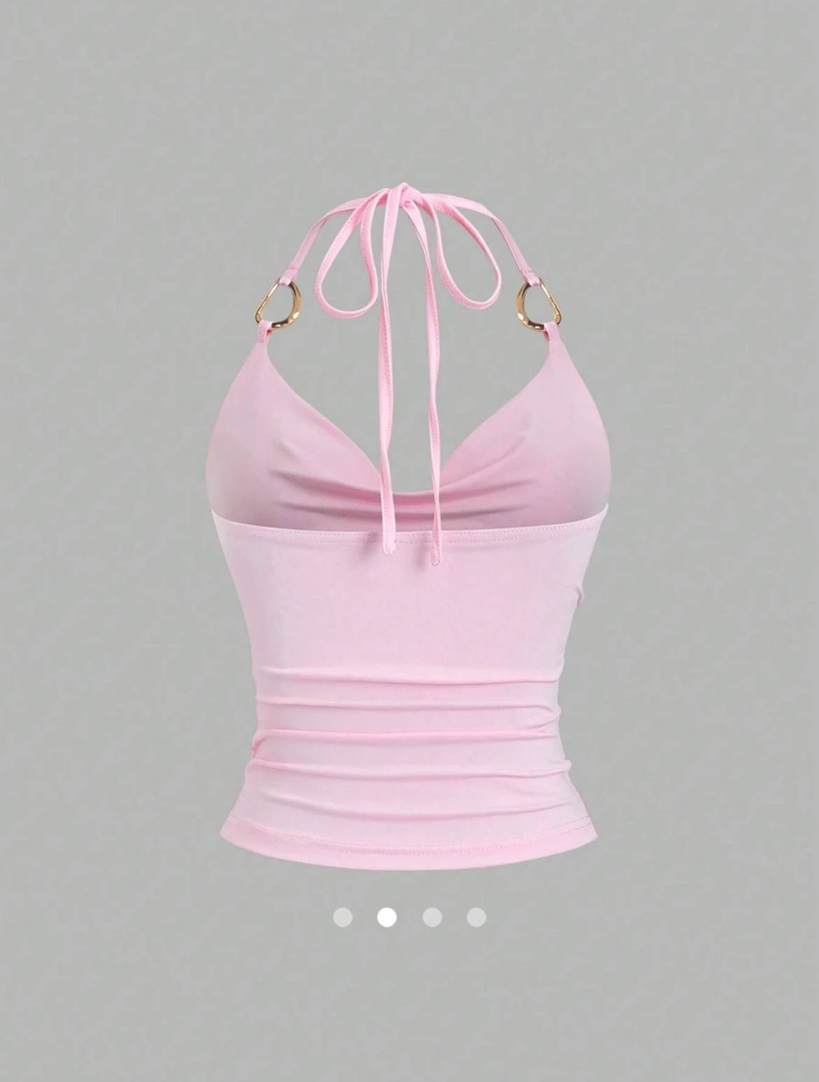 Metallic Decor Halter Top // Pink