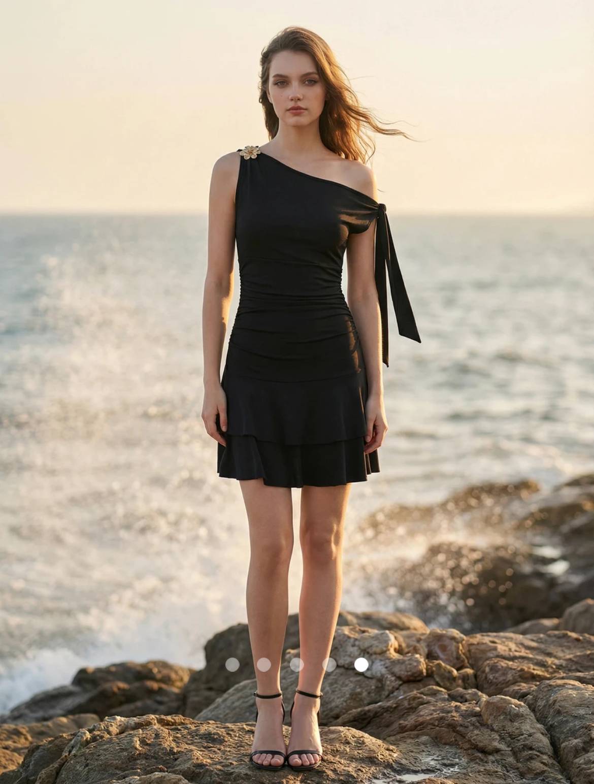 Ruffle Bodycon Dress // Black