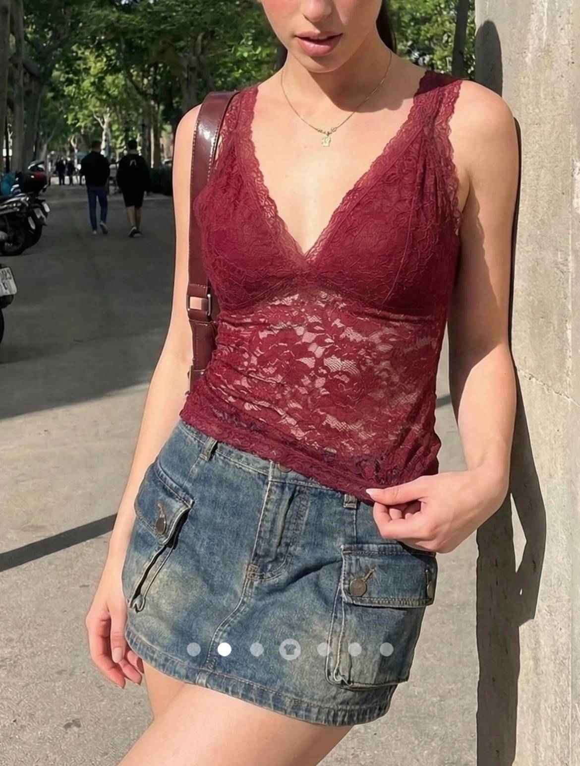 Sheer Tank Top // Burgundy