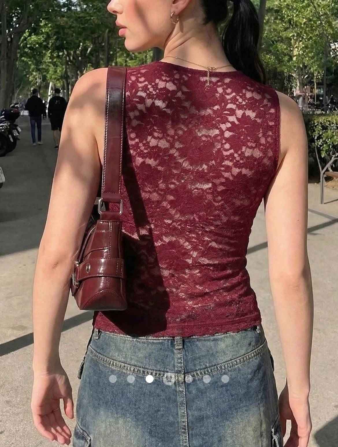 Sheer Tank Top // Burgundy