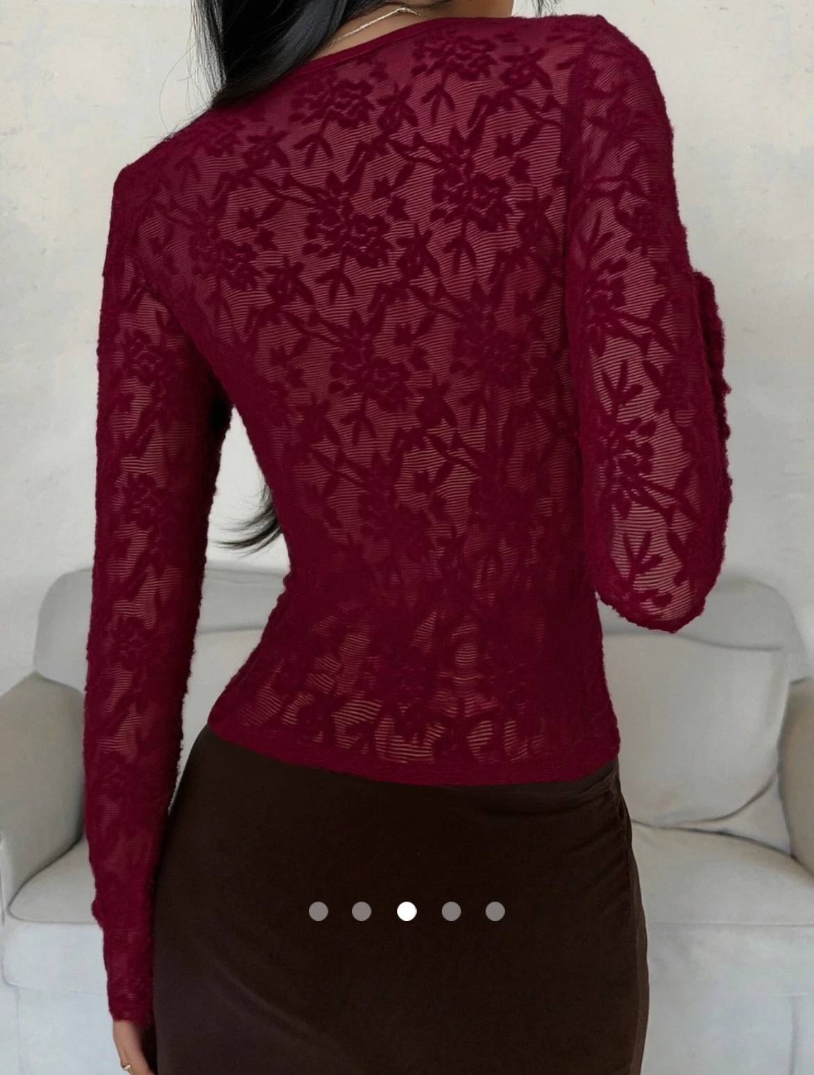 Jacquard Twist Top // Burgundy