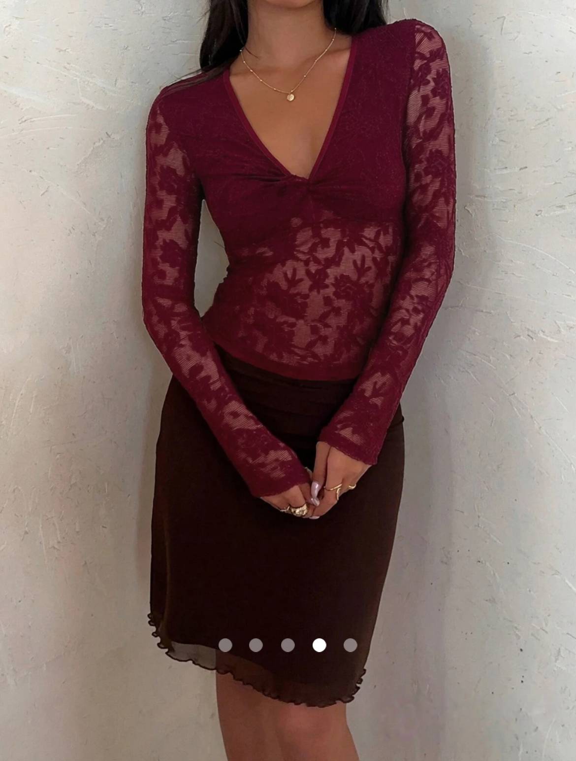 Jacquard Twist Top // Burgundy