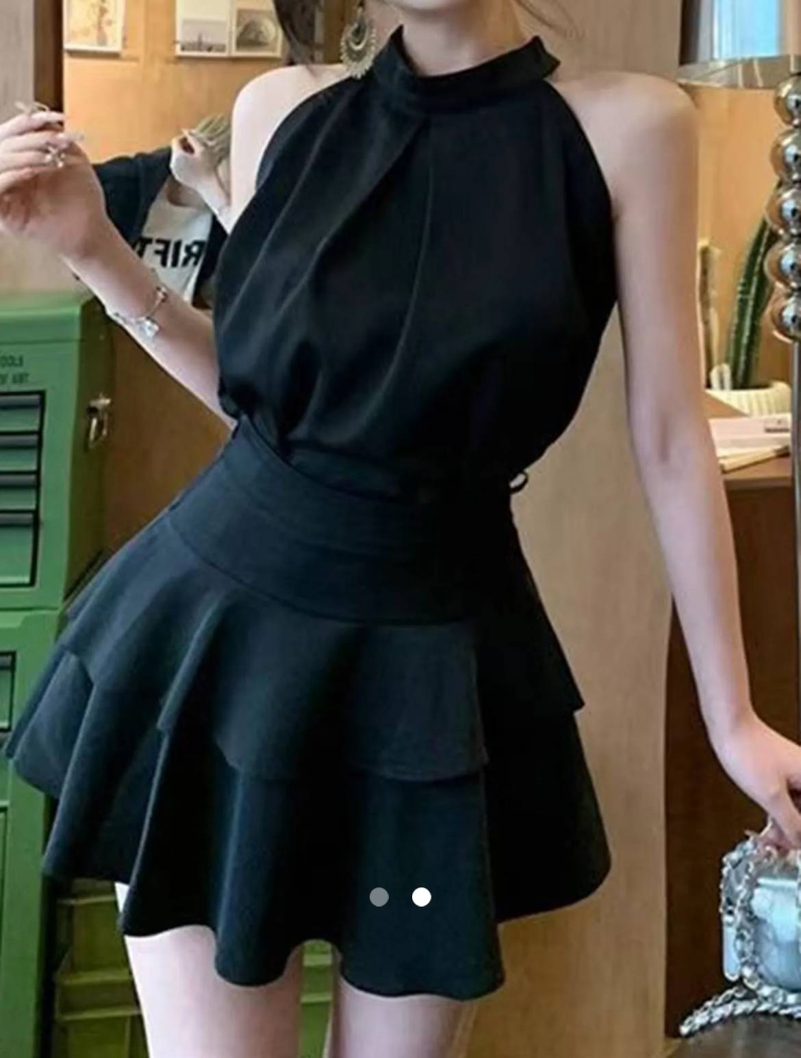 Peplum Co-ord Set // Black