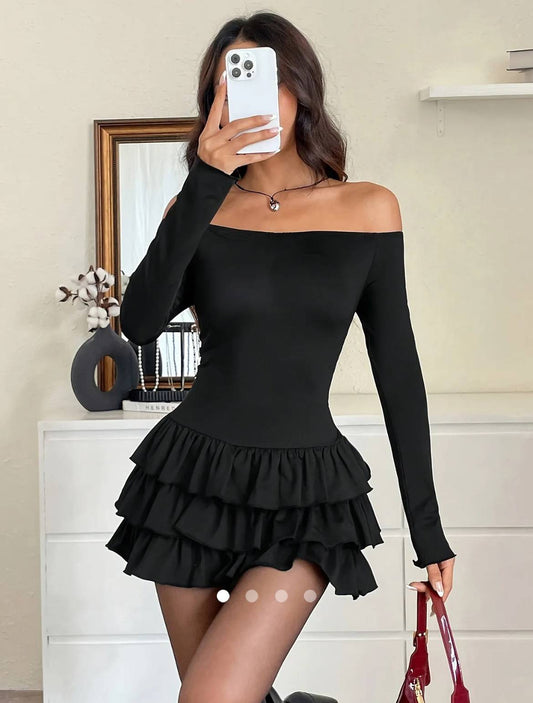 Ruffle Tube Dress // Black