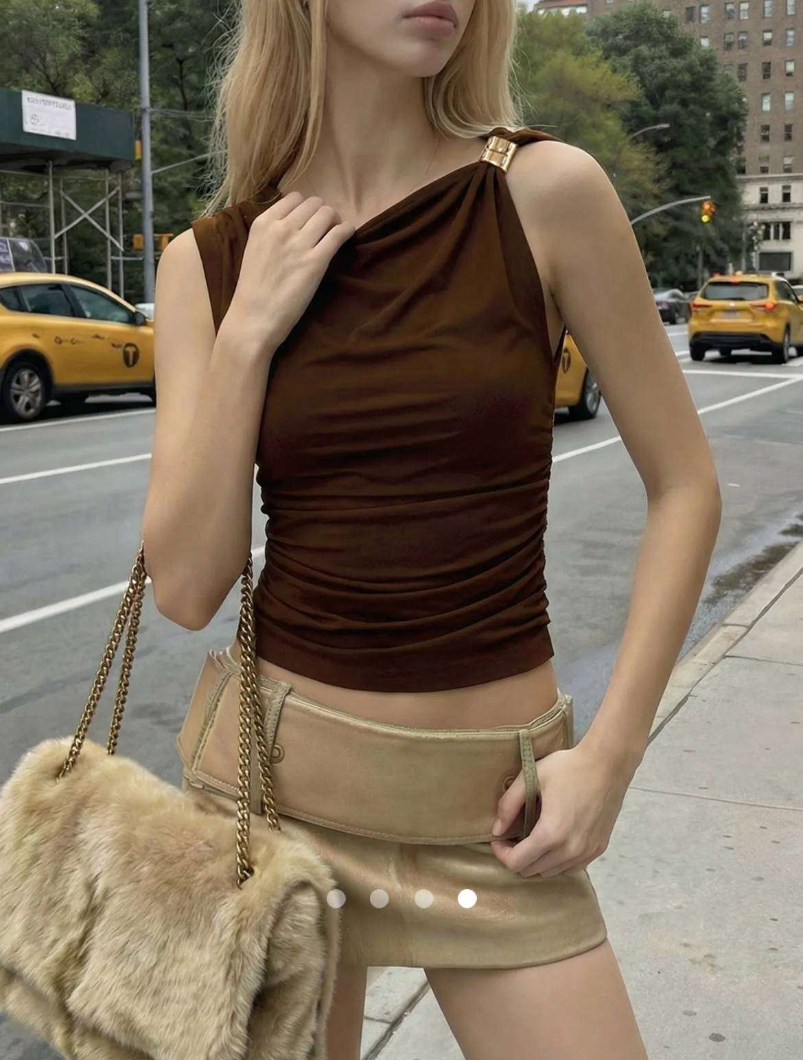 Metallic Decor Tank Top 002 // Chocolate