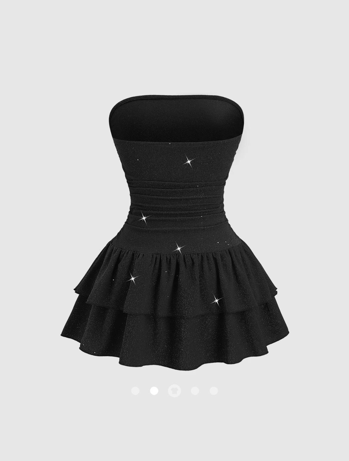 Gathered Tube Dress // Black