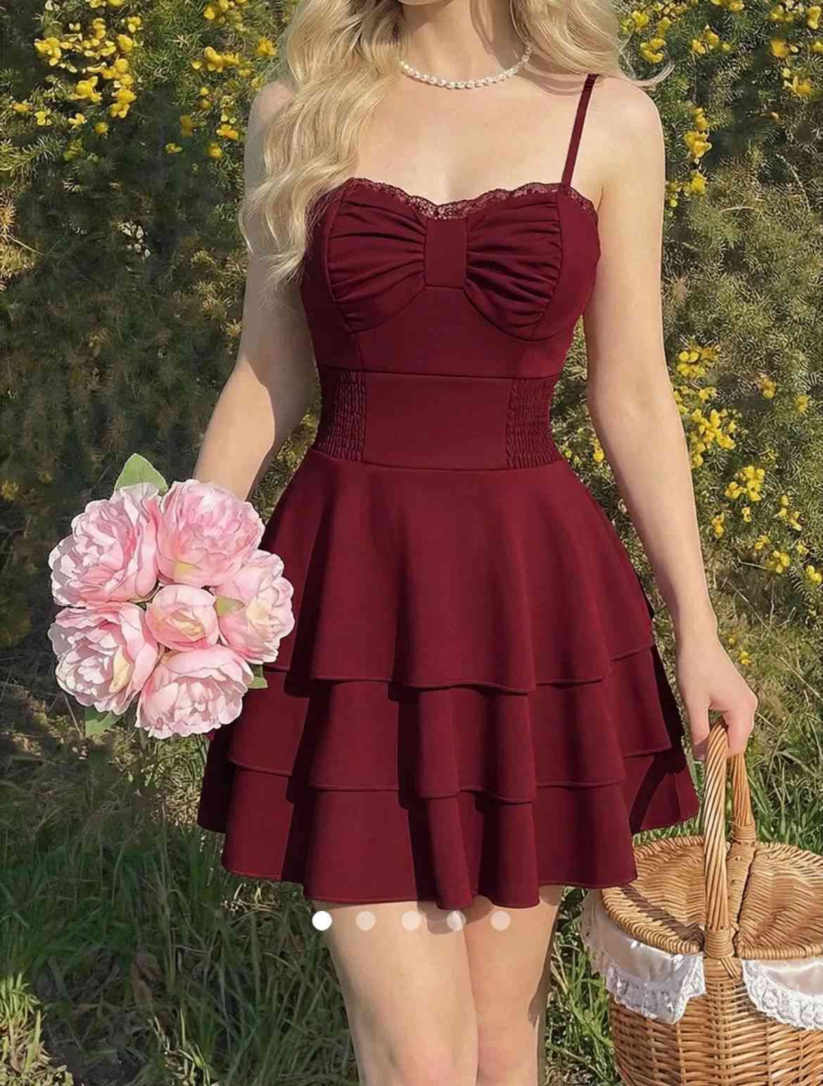 Bow A-Line Dress 002 // Burgundy