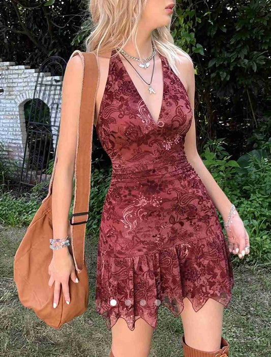 Backless Bodycon Dress 002 // Burgundy