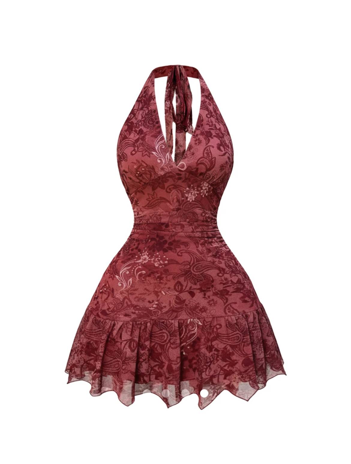 Backless Bodycon Dress 002 // Burgundy