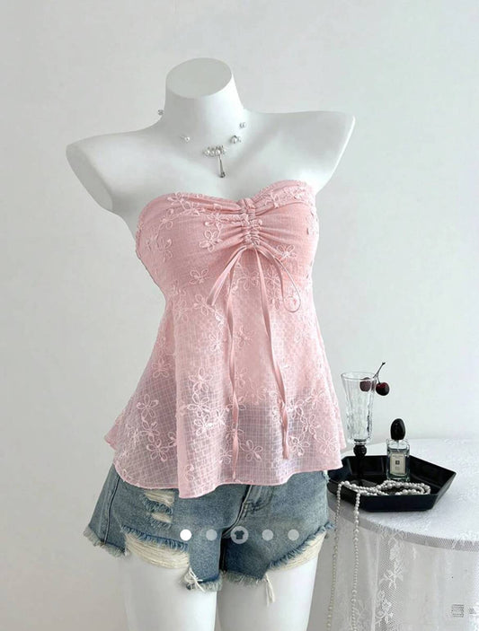 Bow Tube Top // Light Pink