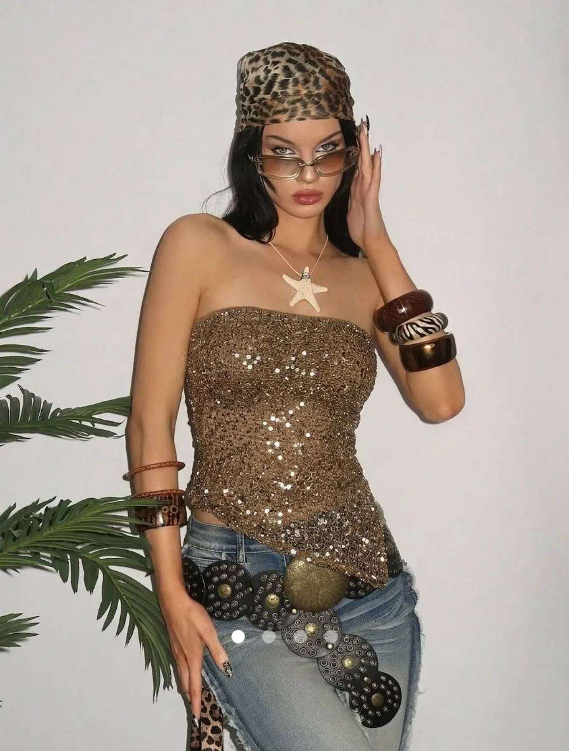 Slit Tube Top 002 // Brown