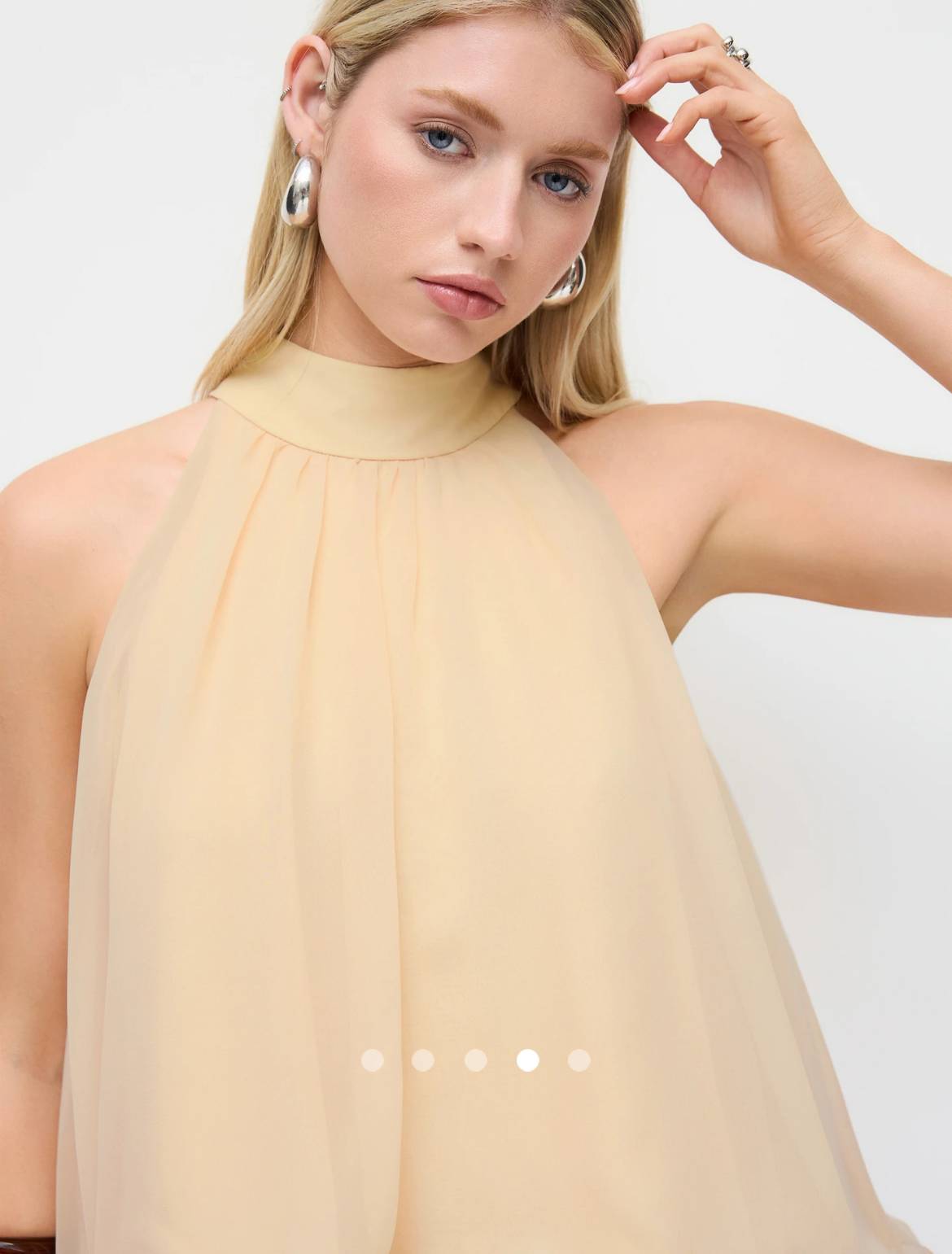 Tiered Halter Top / Light Yellow