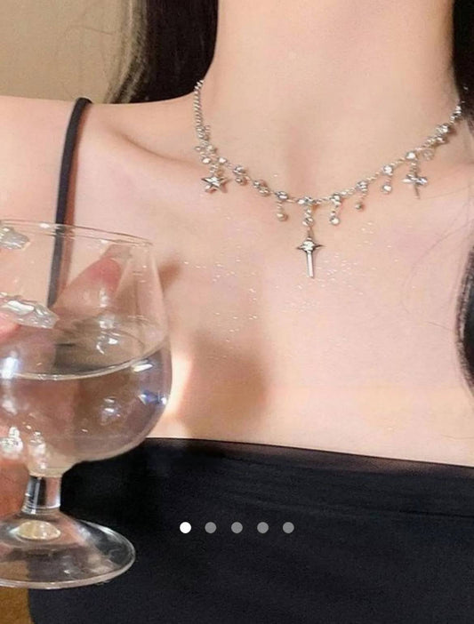 Fringe Artificial Necklace // Silver