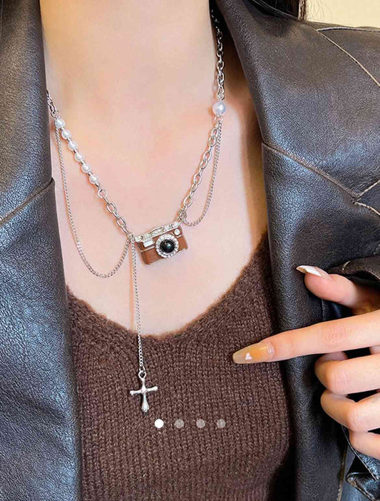 Camera Pendant Necklace // Silver