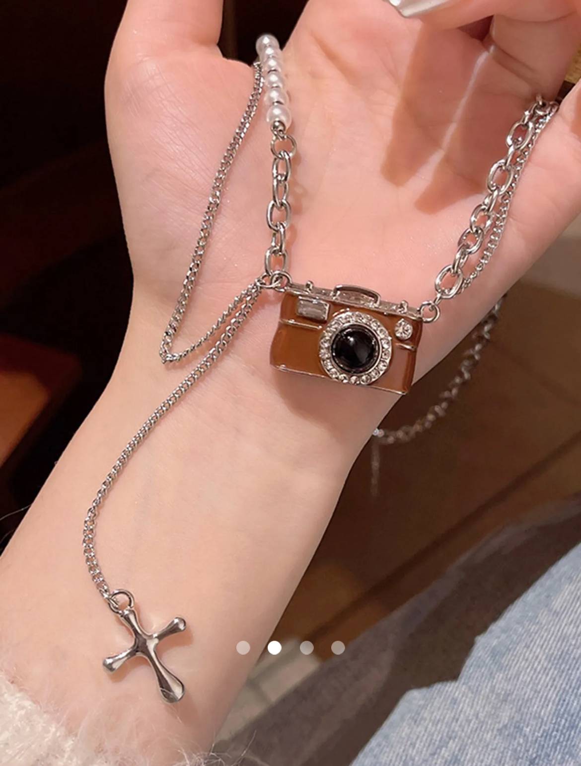 Camera Pendant Necklace // Silver