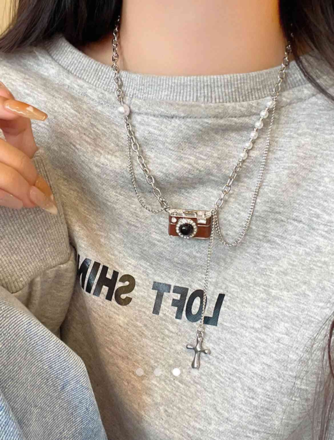 Camera Pendant Necklace // Silver