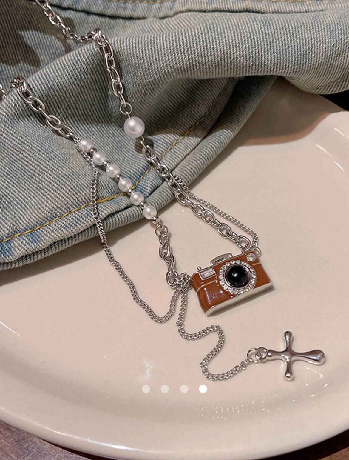 Camera Pendant Necklace // Silver