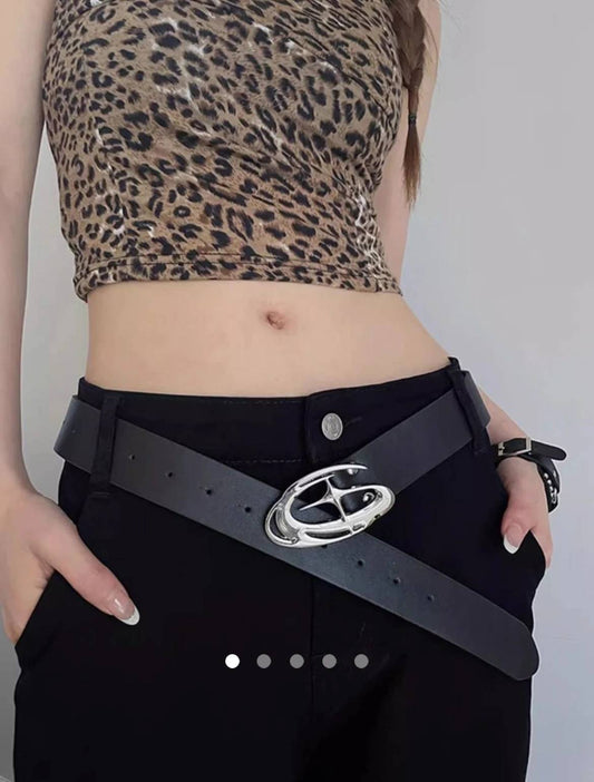Metal Detail Belt 003 // Black