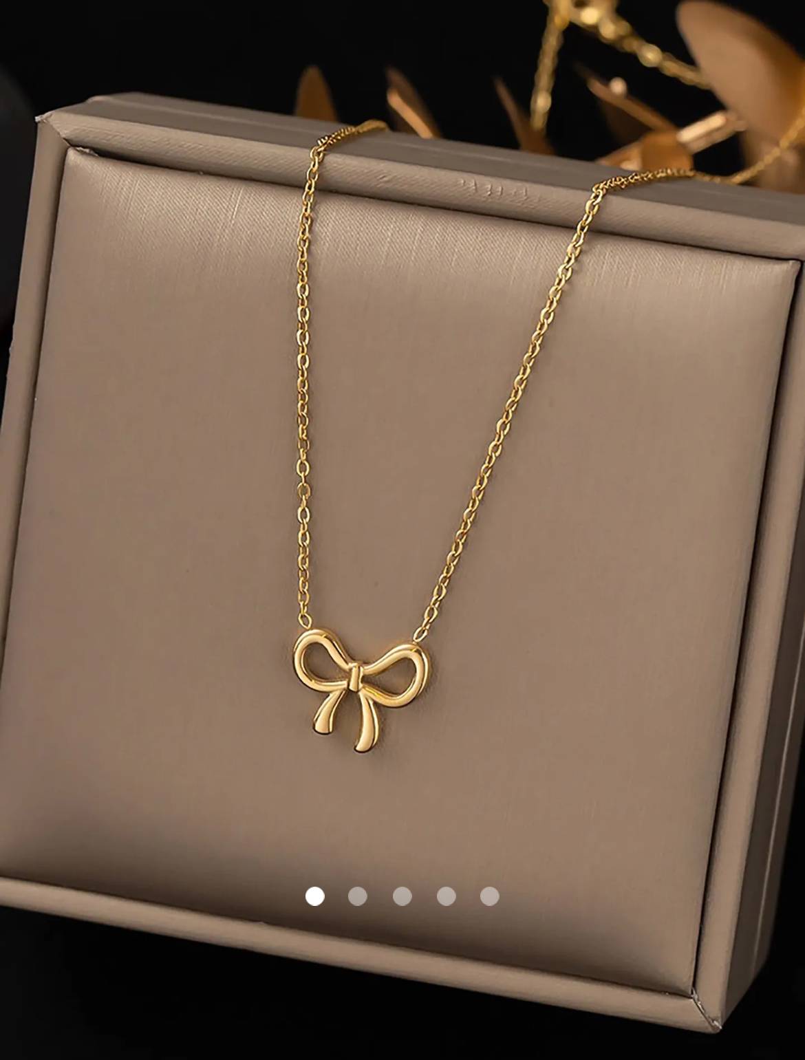 Bow Necklace // Gold