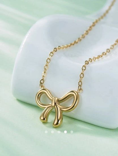 Bow Necklace // Gold