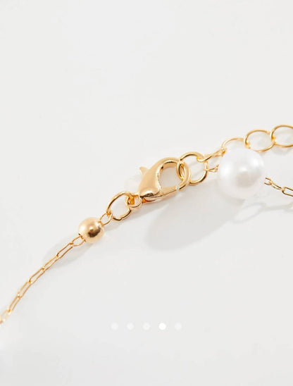 Pearl Choker Necklace // Gold