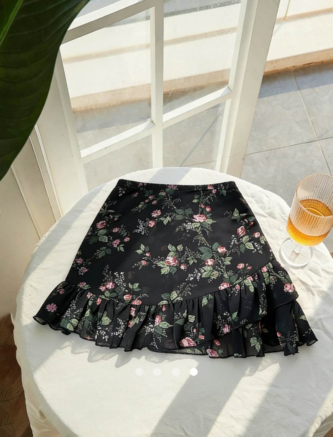 Ruffle A-Line Skirt // Black
