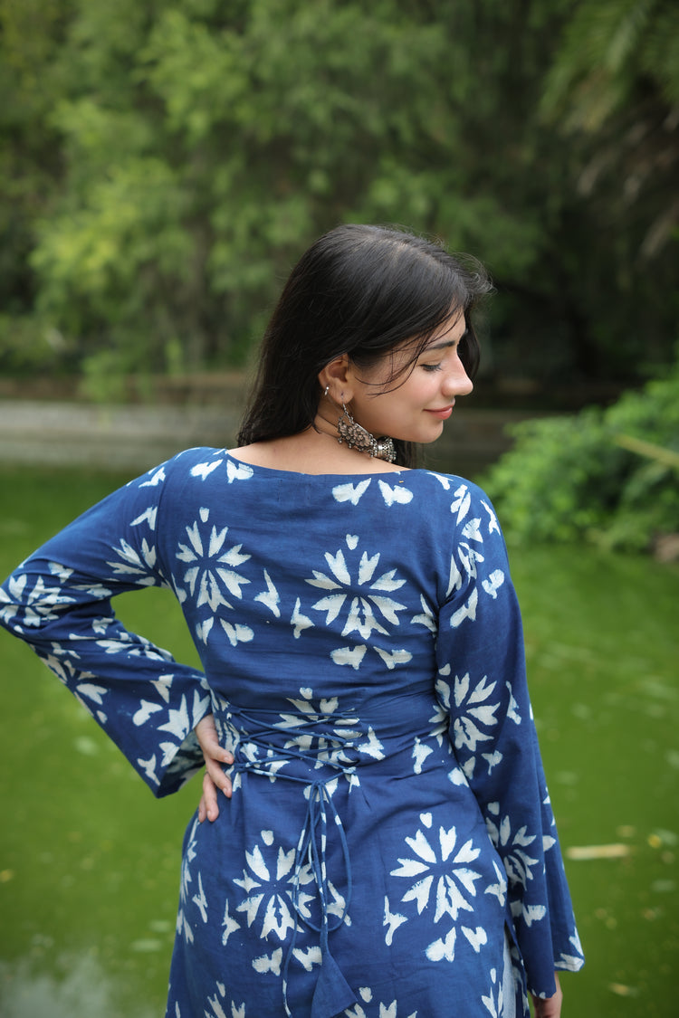 Indigo Short Kurti (100% Cotton) Blue