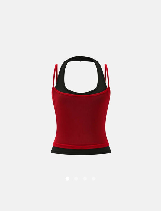 Color Block Tank Top // Red