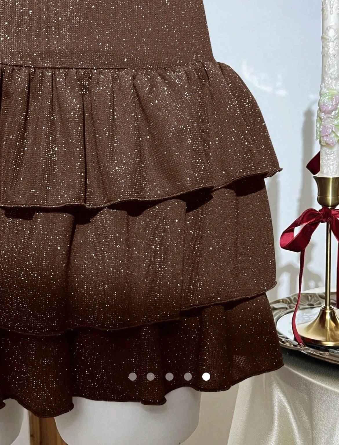 Backless A-Line Dress // Brown