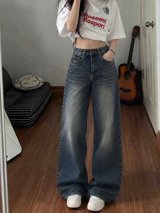 Celestial Blue // Washed Wide Leg Jeans