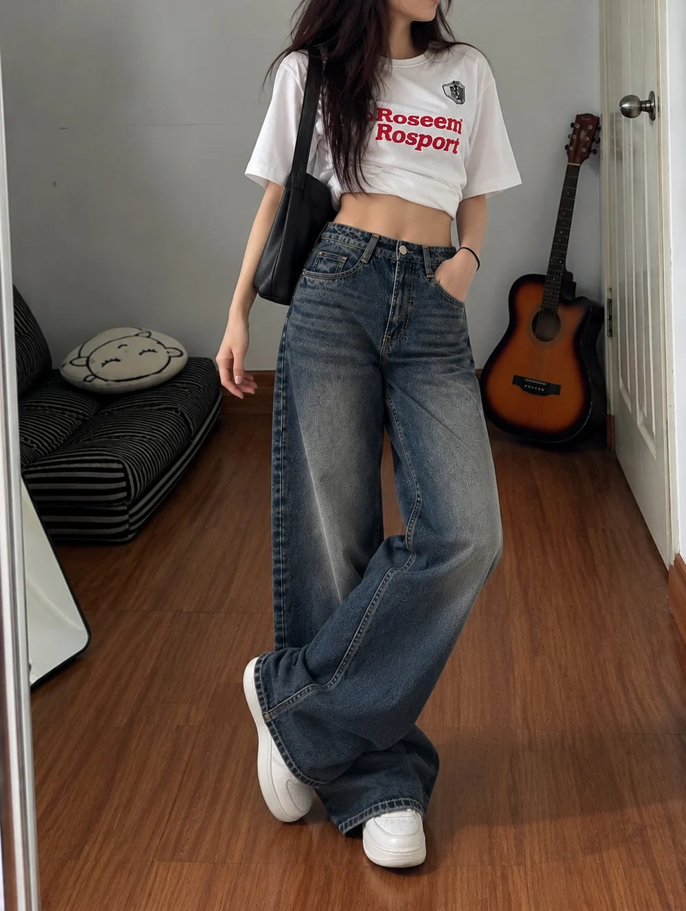 Celestial Blue // Washed Wide Leg Jeans