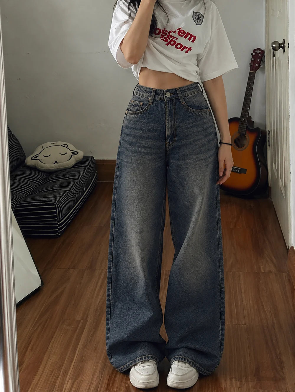 Celestial Blue // Washed Wide Leg Jeans