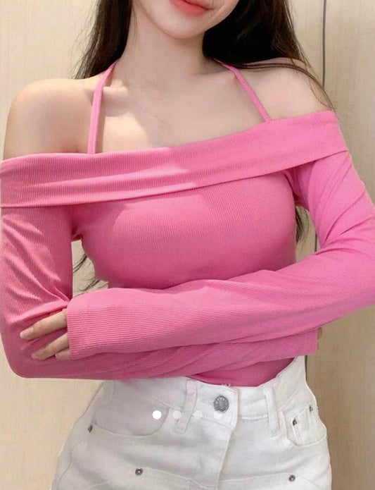 Halter Strap Top // Pink