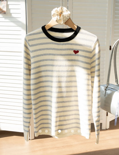 Striped Knit Top // White