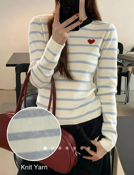 Striped Knit Top // White