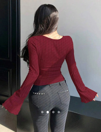 Crossed Top // Burgundy
