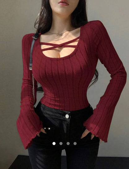 Crossed Top // Burgundy
