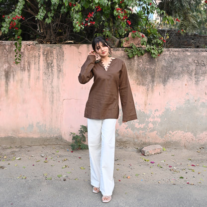 Heer Short Kurti // Brown