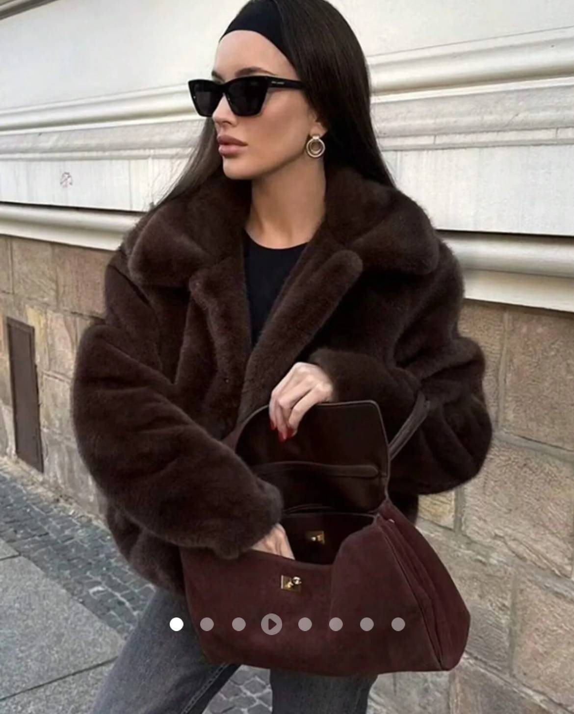 Faux Fur Jacket // Brown
