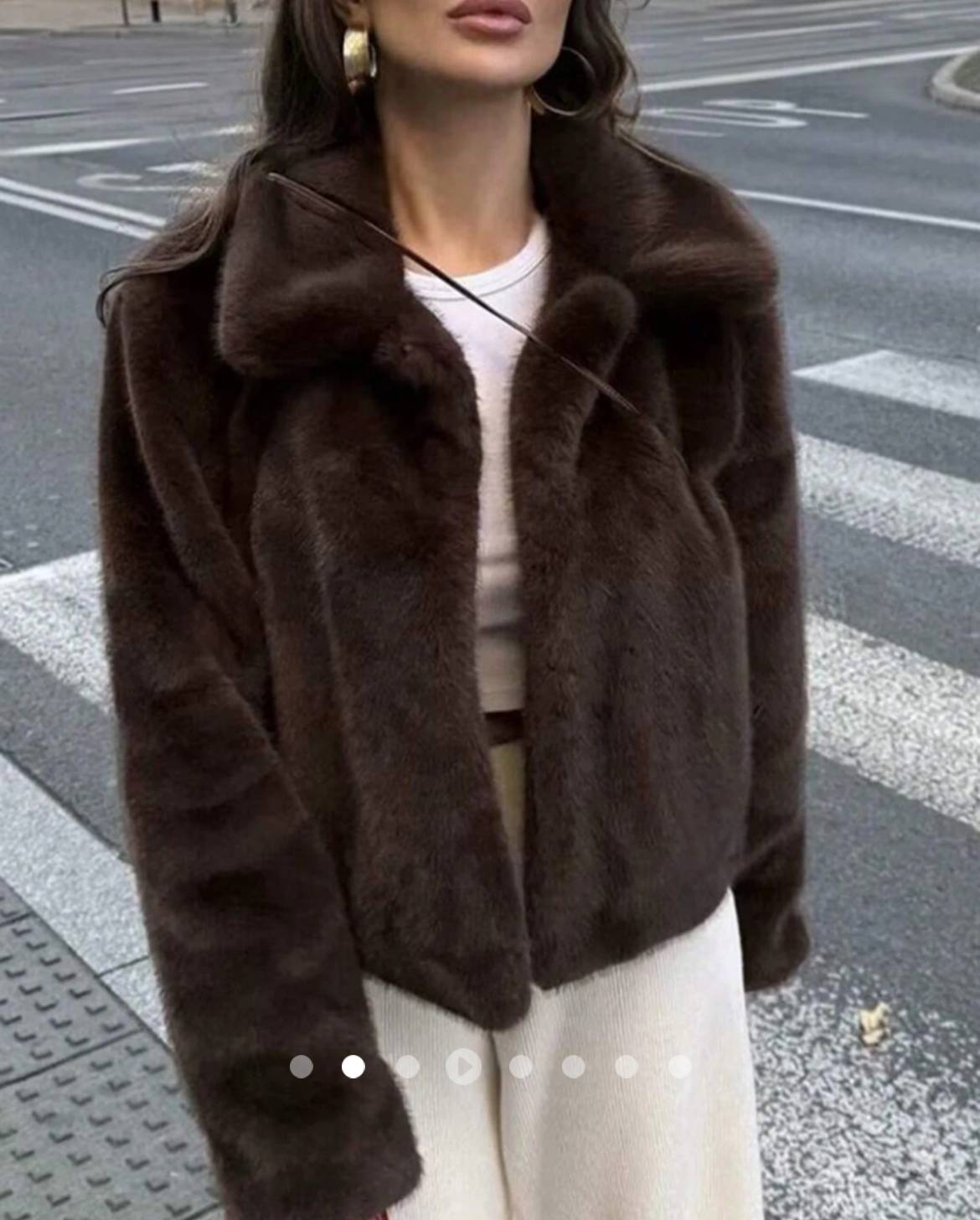 Faux Fur Jacket // Brown