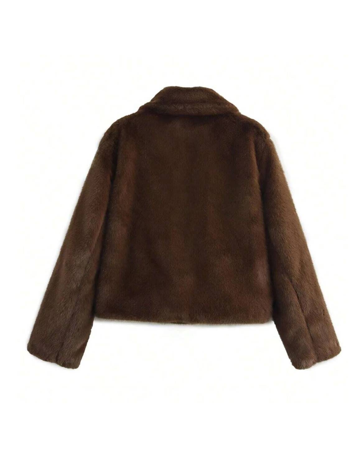 Faux Fur Jacket // Brown