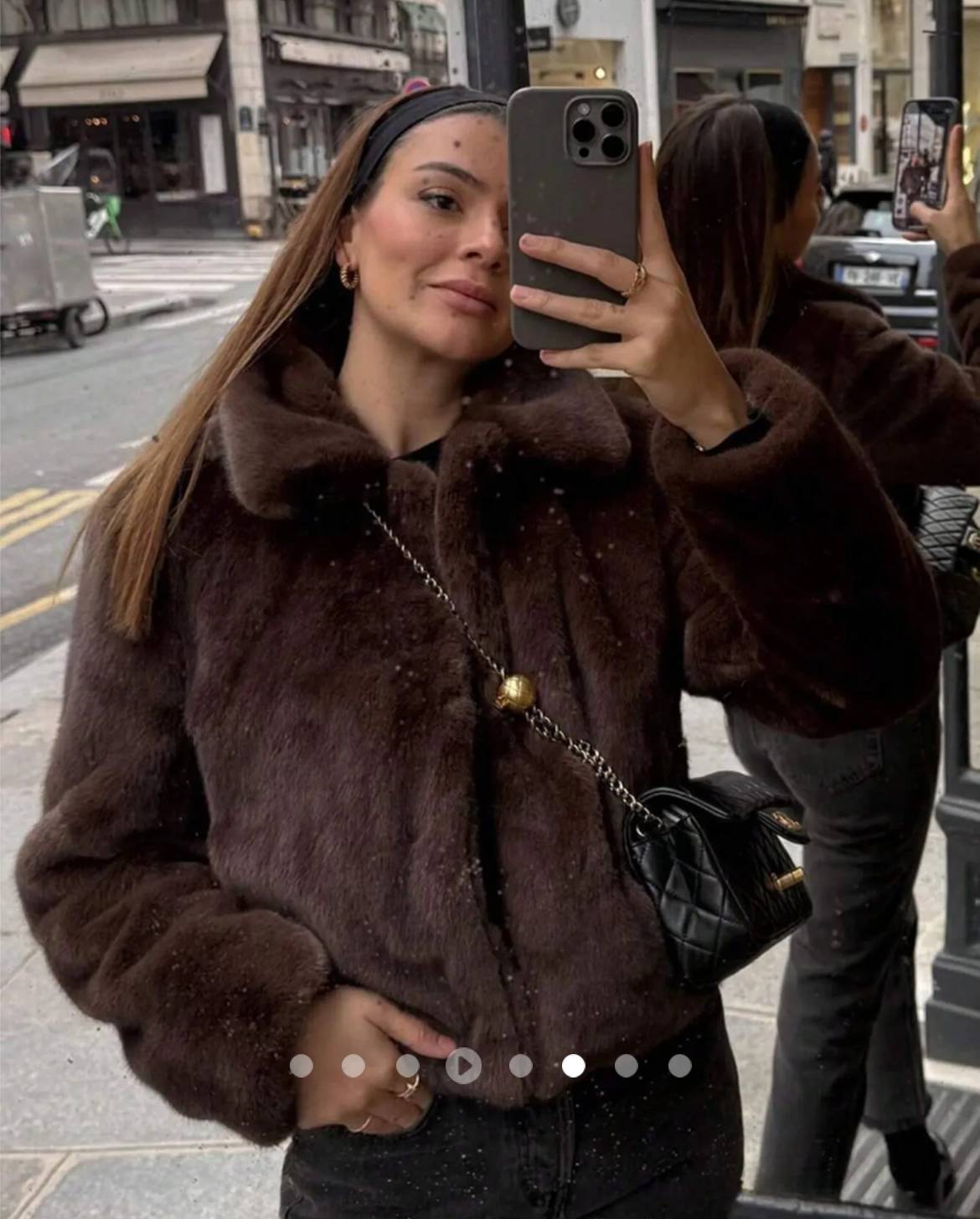 Faux Fur Jacket // Brown