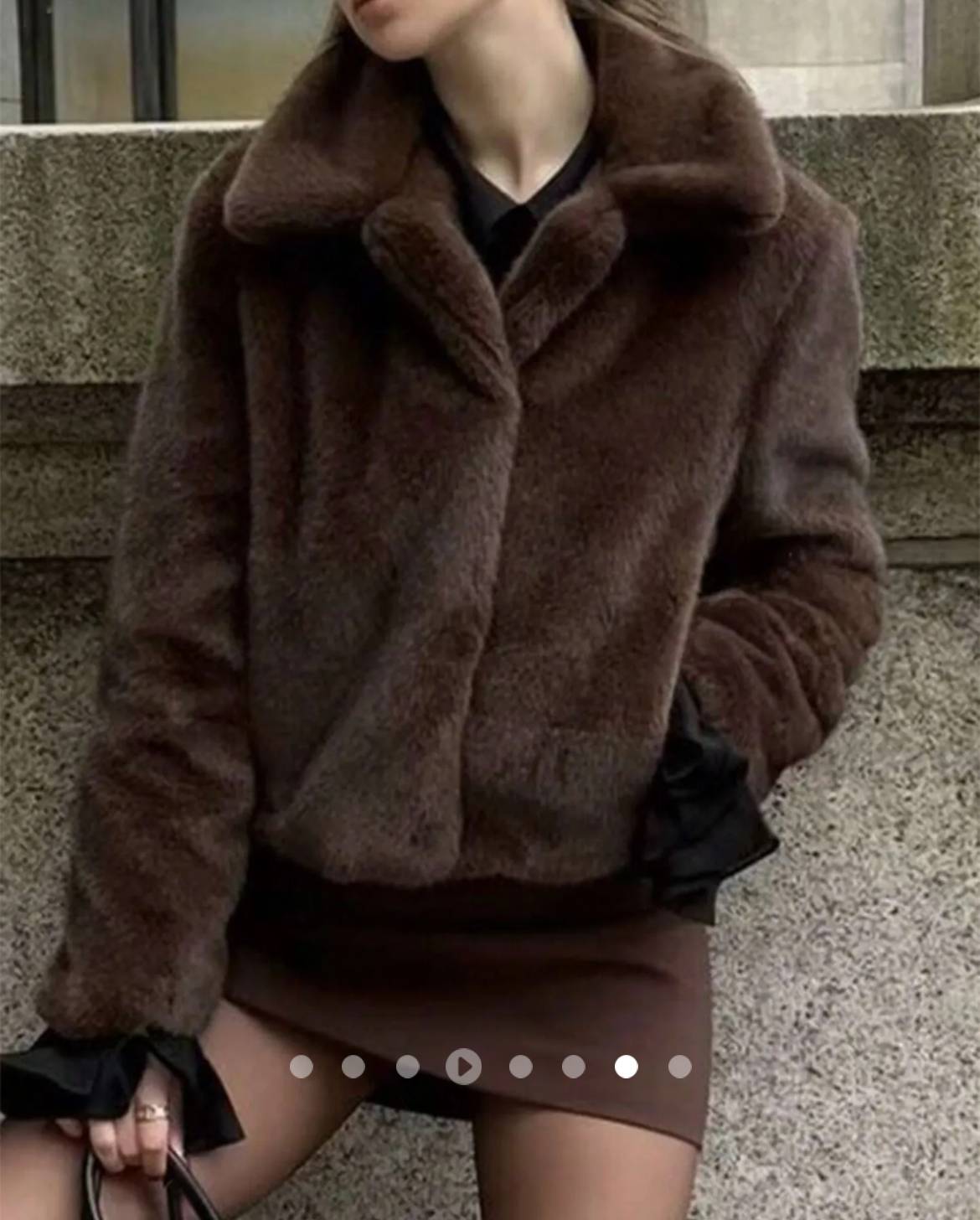 Faux Fur Jacket // Brown