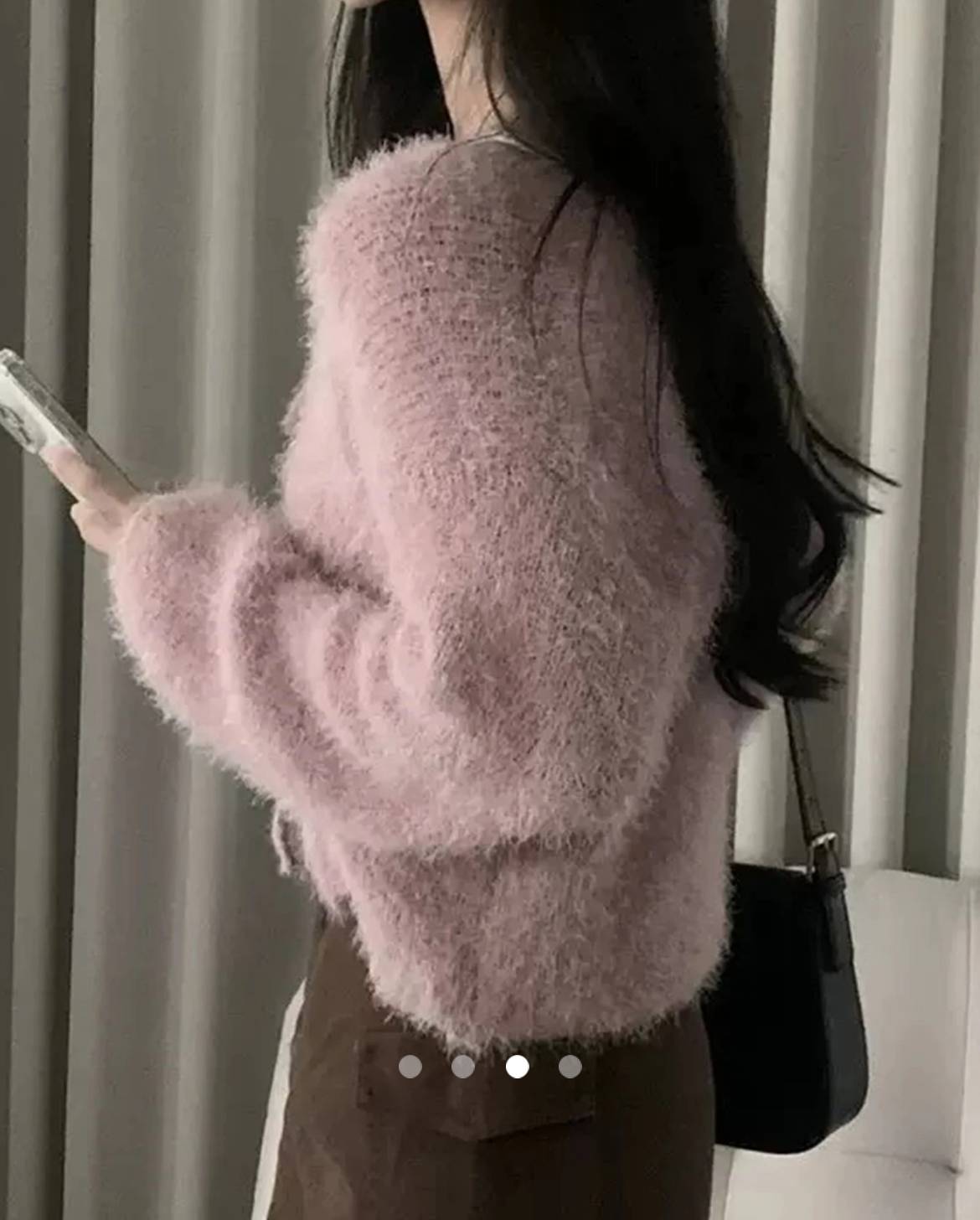 Tie Up Knit Cardigan // Pink