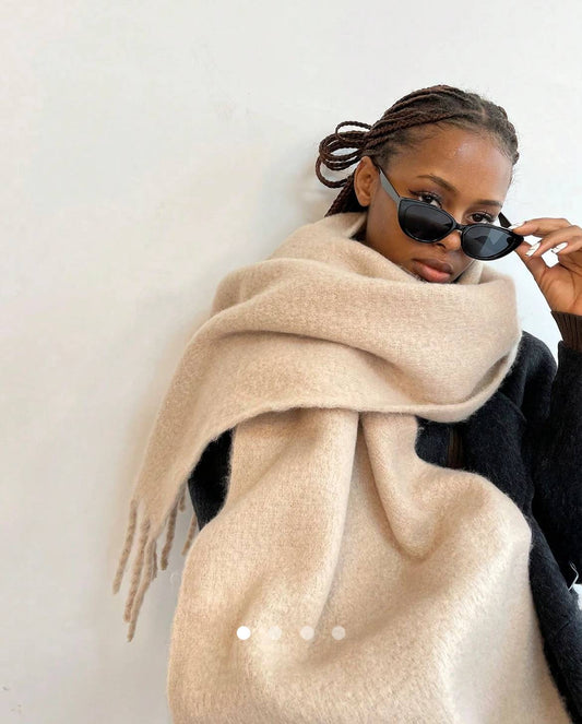 Fringe Scarf // Beige