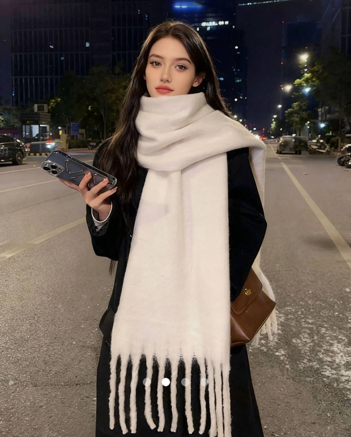 Fringe Scarf // White